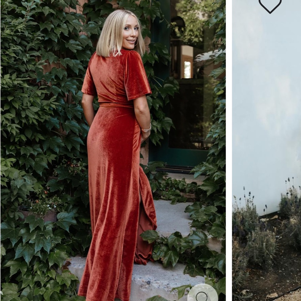 Baltic Born Rust Velvet Maxi Dress